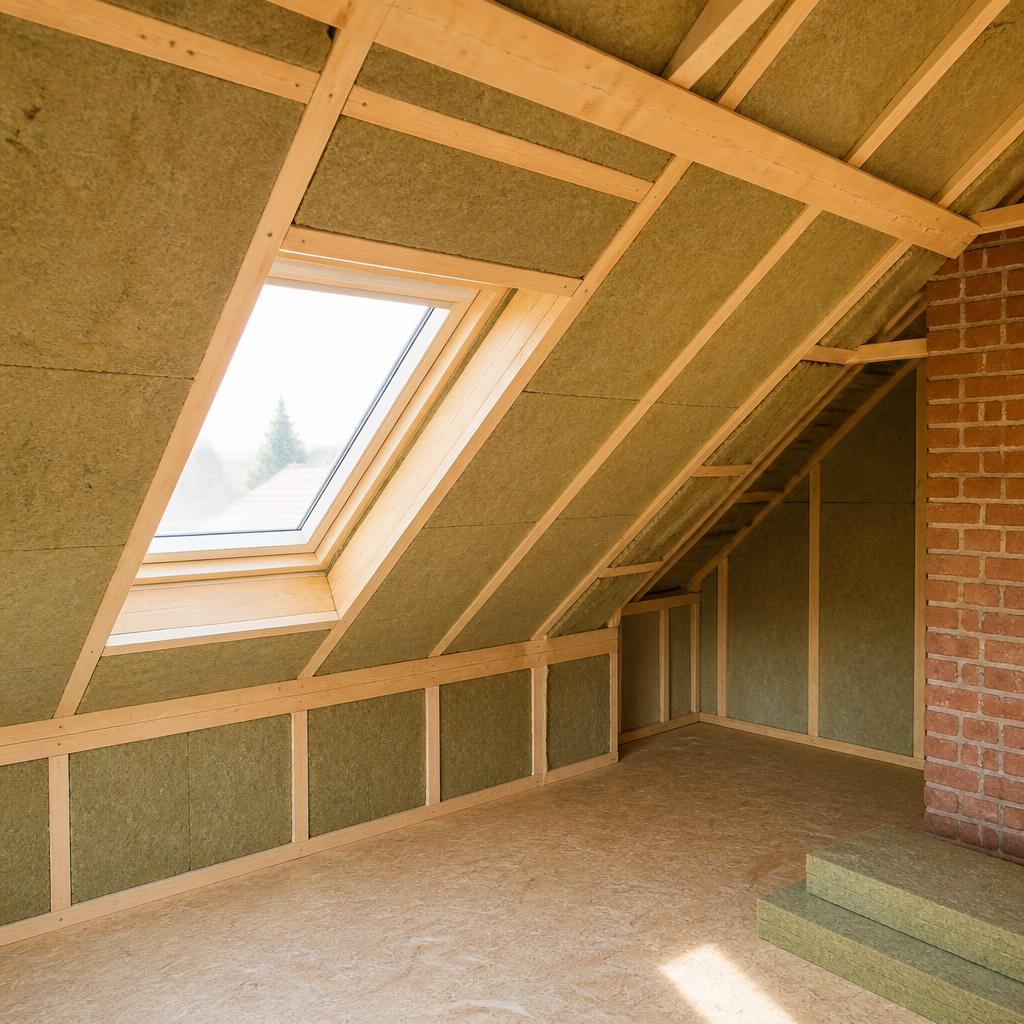 Dakisolatie woonhuis — Isolatie werken in Lint
